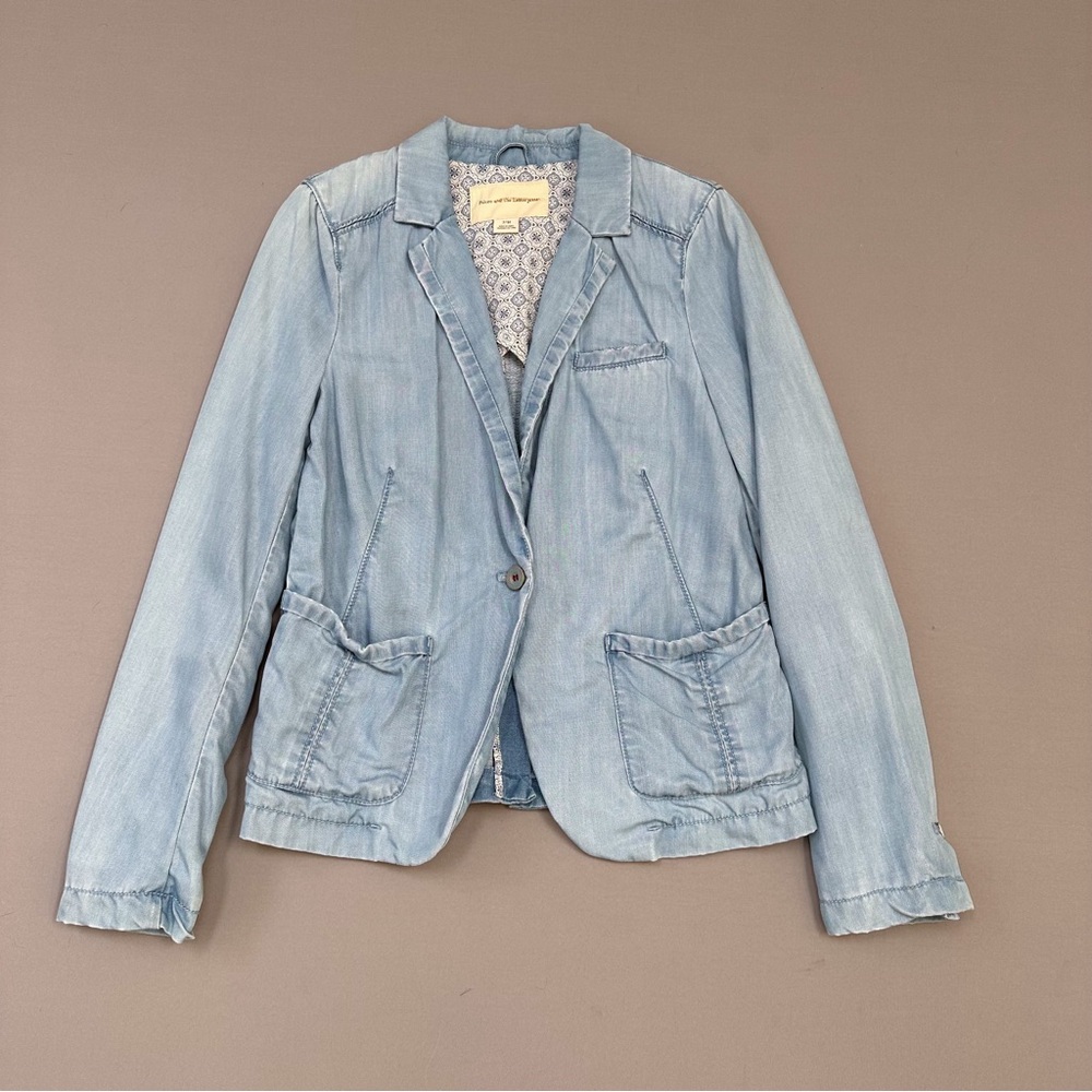 Anthropologie PILCO Newsy denim jeans chambray jacket, M. - Picture 7 of 11